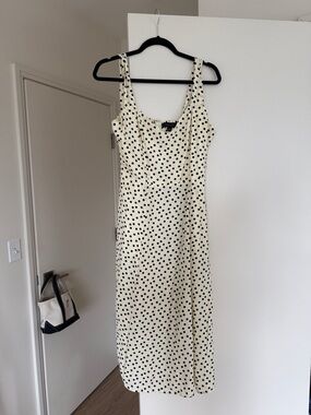 Rachel Zoe Cream Midi Dress with Black Polka Dots